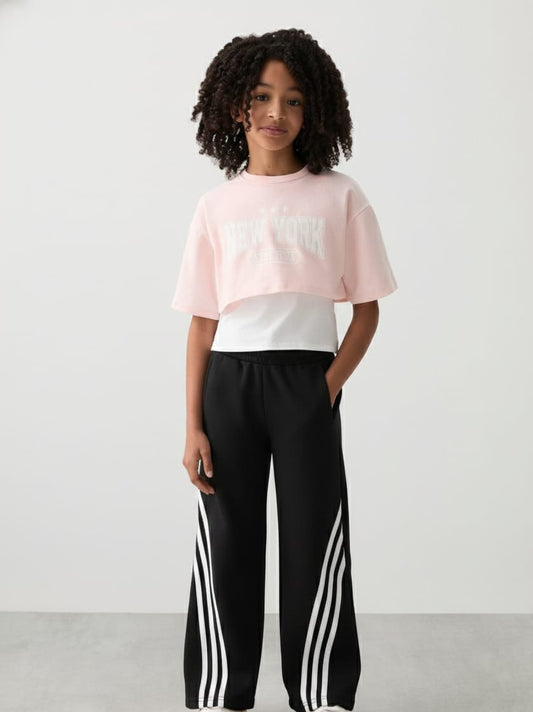 Three lines wide leg pants for teenagers