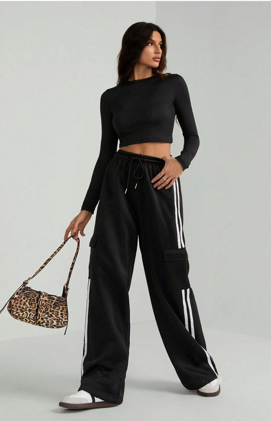 Cargo wide leg pants