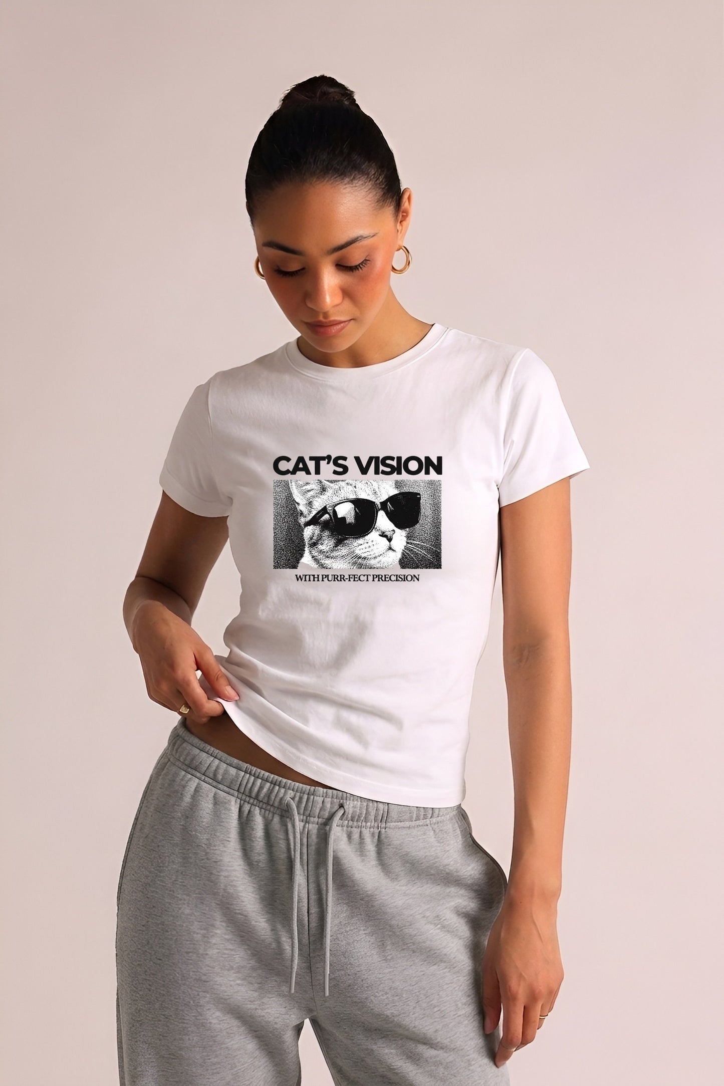Printed Cotton Tee (cat)